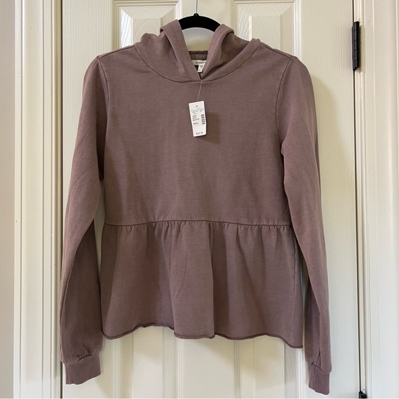 NWT Peplum Mauve Hoodie - Picture 2 of 4